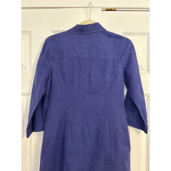 Boden Women's Linen Button Down Long Collared Shirt Dress w/ Front Pockets Size - Picture 9 of 11